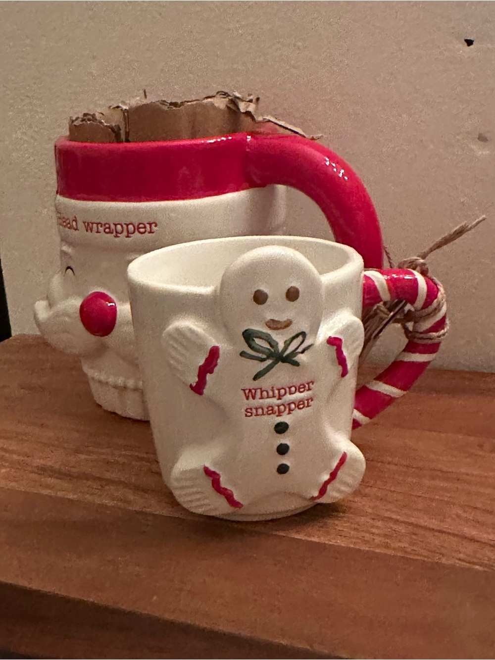 Mud Pie White and Red Gingerbread Whipper Snapper Mug